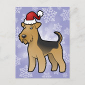 Kerst Luchtvaart Terrier / Welsh Terrier Feestdagenkaart (Voorkant)