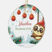 Kerst luiaard gepersonaliseerd Ornament (Links)
