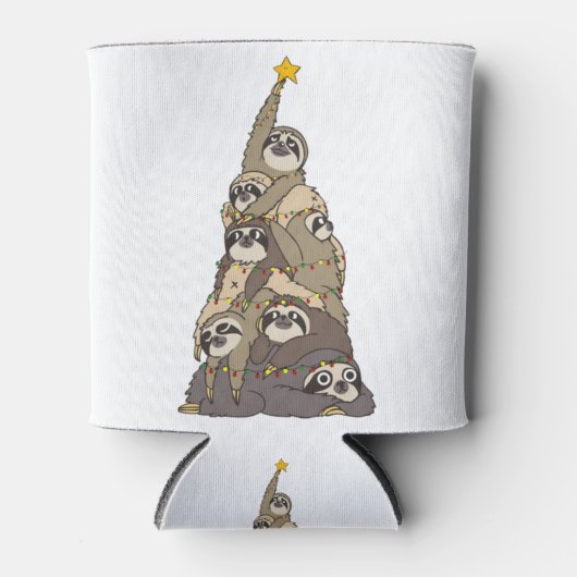 Kerst luiaard kerstboom t matching blikjeskoeler (Voorkant)