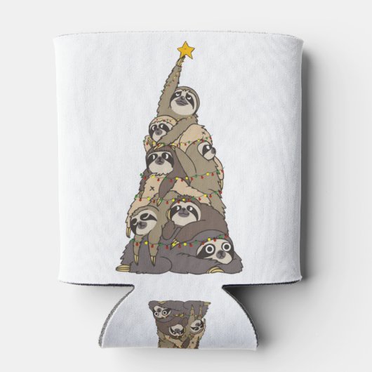 Kerst luiaard kerstboom t matching blikjeskoeler (Achterkant)