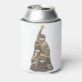 Kerst luiaard kerstboom t matching blikjeskoeler (Blikje Achterkant)