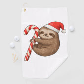 Kerst Luiaard Knuffelen Candy Cane Classic T-shirt Golfhanddoek (Insitu)