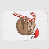 Kerst Luiaard Knuffelen Candy Cane Classic T-shirt Golfhanddoek (Horizontaal)