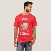 kerst luiaard vriend t-shirt (Voorkant volledig)