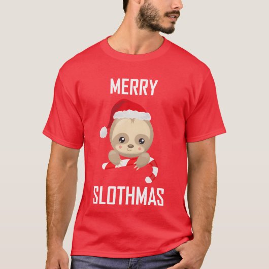 kerst luiaard vriend t-shirt (Voorkant)