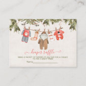Kerst Luier Raffle Baby shower waslijn Informatiekaartje (Voorkant)