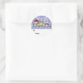 Kerst Luipaardgekko Cadeautags Ronde Sticker (Tas)