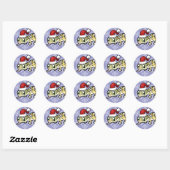 Kerst Luipaardgekko Ronde Sticker (Vel)
