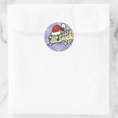 Kerst Luipaardgekko Ronde Sticker (Tas)