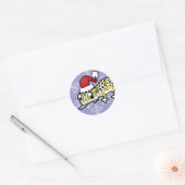Kerst Luipaardgekko Ronde Sticker (Envelop)