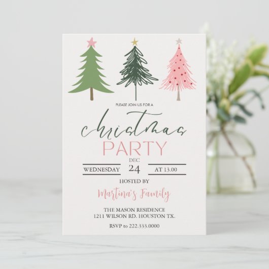 Kerst Lunch Uitnodigingen Kerstbrunch (Staand voorkant)