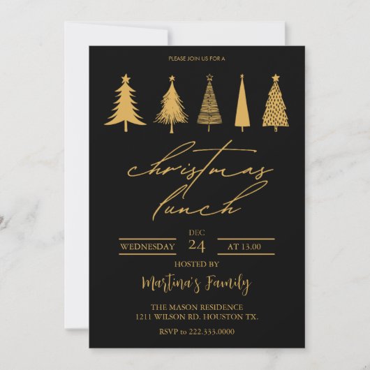 Kerst Lunch Uitnodigingen Kerstbrunch (Voorkant)