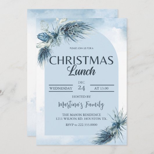 Kerst Lunch Uitnodigingen Kerstbrunch (Voorkant / Achterkant)