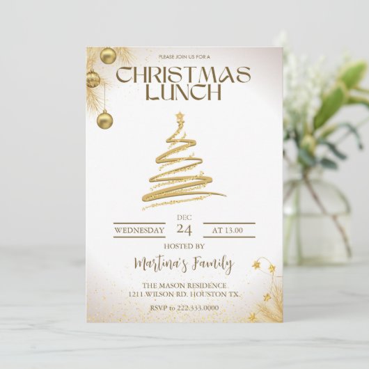 Kerst Lunch Uitnodigingen Kerstbrunch (Staand voorkant)