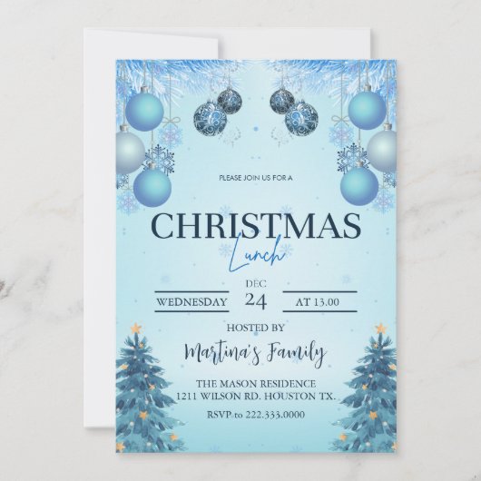 Kerst Lunch Uitnodigingen Kerstbrunch (Voorkant)