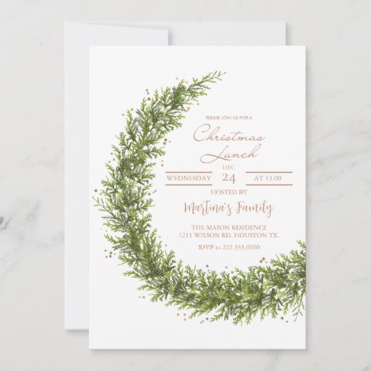 Kerst Lunch Uitnodigingen Kerstbrunch (Voorkant)