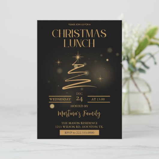 Kerst Lunch Uitnodigingen Kerstbrunch (Staand voorkant)