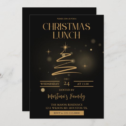 Kerst Lunch Uitnodigingen Kerstbrunch (Voorkant / Achterkant)