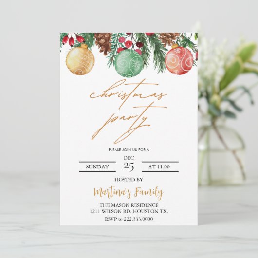 Kerst Lunch Uitnodigingen Kerstbrunch (Staand voorkant)