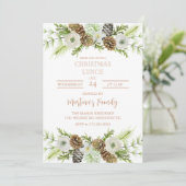 Kerst Lunch Uitnodigingen Kerstfeest (Staand voorkant)