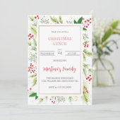 Kerst Lunch Uitnodigingen Kerstfeest (Staand voorkant)