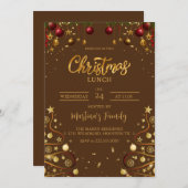 Kerst Lunch Uitnodigingen Kerstfeest (Voorkant / Achterkant)
