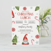 Kerst Lunch Uitnodigingen Kerstfeest (Staand voorkant)