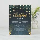 Kerst Lunch Uitnodigingen Vakantie Party (Staand voorkant)