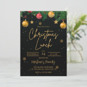 Kerst Lunch Uitnodigingen Vakantie Party (Staand voorkant)