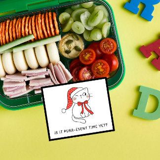 Kerst Lunchbox Notities voor Kinderen Vakantie Kat