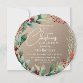 Kerst Luncheon Glitter Winter Bloemenkrans Kaart (Voorkant)