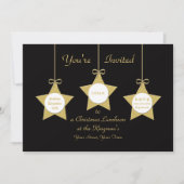 Kerst Luncheon Uitnodiging Kerstmis Sterren (Voorkant)