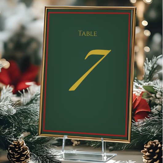 Kerst Luxe Kersttafel Nummerkaart Kaart