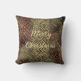 Kerst Luxe Patroon, Rood Goud Groen Zwart Kussen