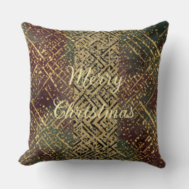 Kerst Luxe Patroon, Rood Goud Groen Zwart Kussen