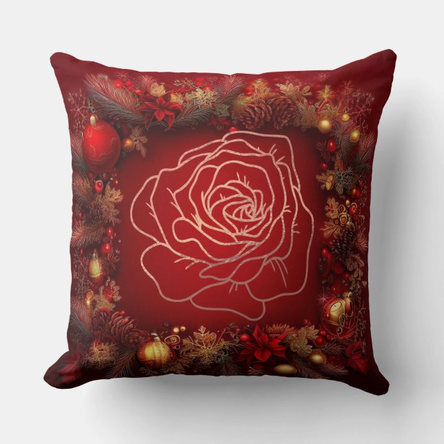 Kerst Luxueuze rijke textuur Vrolijke kerst Kussen (Voorkant)