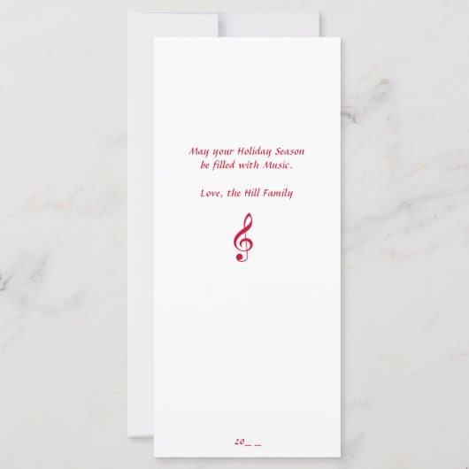 Kerst Lyric Flat Kaart (Achterkant)