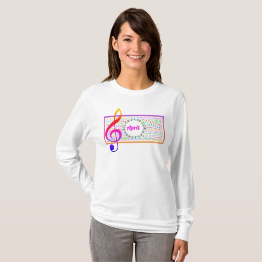 Kerst Lyric Lange Mouw T-shirt (Voorkant volledig)