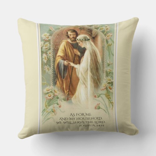 Kerst Maagd Maria St. Joseph bruiloft Kussen (Achterkant)