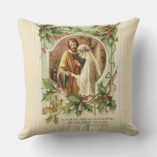 Kerst Maagd Maria St. Joseph bruiloft Kussen (Achterkant)