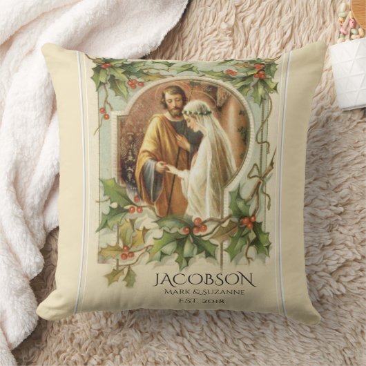Kerst Maagd Maria St. Joseph bruiloft Kussen (Deken)