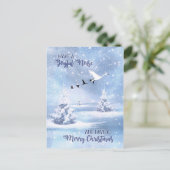 Kerst Maak een vrolijk geluid Sneeuwganzen Feestdagenkaart (Staand voorkant)