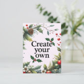 Kerst "Maak je eigen" foto  Briefkaart (Staand voorkant)