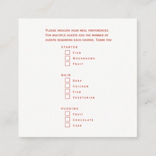 Kerst maaltijdopties Kies uw maaltijdverblijf Informatiekaartje (Achterkant)