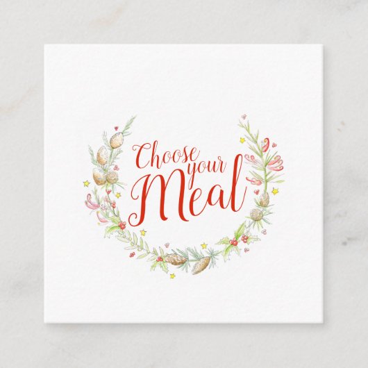 Kerst maaltijdopties Kies uw maaltijdverblijf Informatiekaartje (Voorkant)