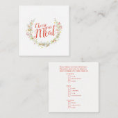 Kerst maaltijdopties Kies uw maaltijdverblijf Informatiekaartje (Voorkant / Achterkant)