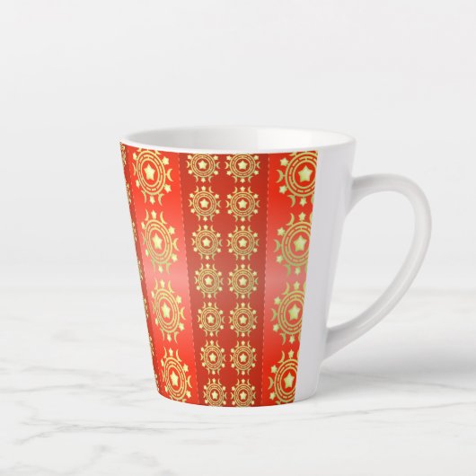 Kerst Maan Ster Patroon-65756 Latte Mok (Rechts)