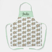 Kerst Macaron Kleuren Mistletoe Schort (Voorkant)