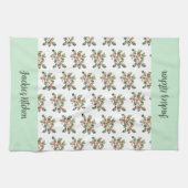 Kerst Macaron Kleuren Mistletoe Theedoek (Horizontaal)