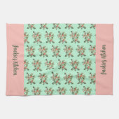 Kerst Macaron Kleuren Mistletoe Theedoek (Horizontaal)